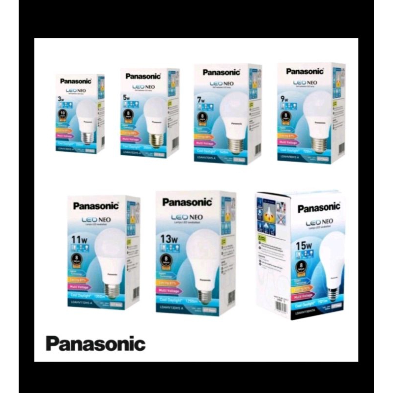 Lampu led panasonic 3w 5w 7w 9w 11w 13w 5 led bulb bohlam rumah downlight plafon 3 5 7 9 11 13 watt