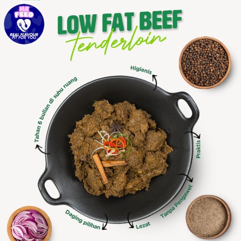

[Me Feed] Low Fat Beef Tenderloin - Gracious Healthy Makanan Diet Instant Mudah Praktis Siap Saji Tanpa Pengawet