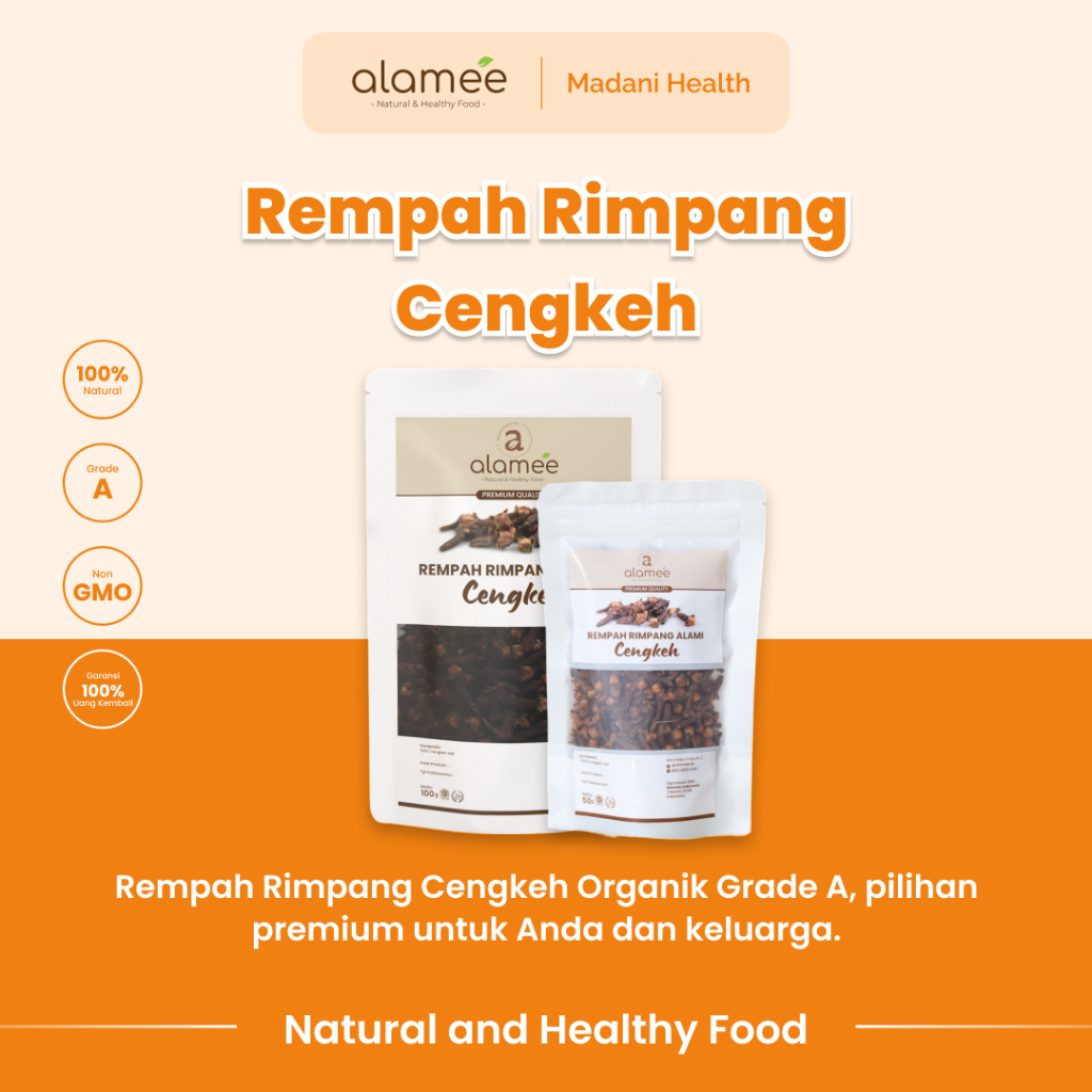 

ALAMEE Cengkeh Rempah Kering Organik Cloves Rimpang Organik Alami Bumbu Seasoning Masakan Masak 100g