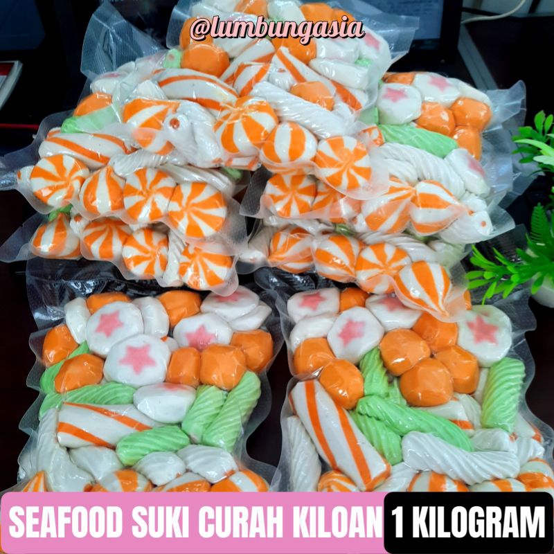 Suki Mix Random 1 Kilogram - Seafood Hotpot Steamboat Frozen Food Seblak Bakso Sosis