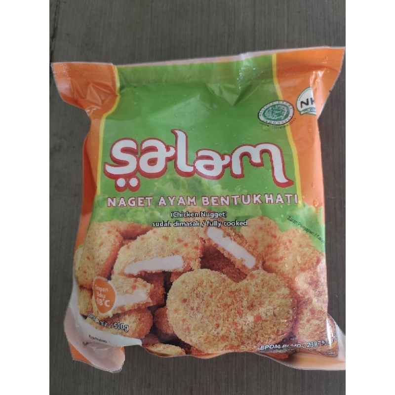 

Naget/Nugget Ayam Salam 500gr Bentuk Hati