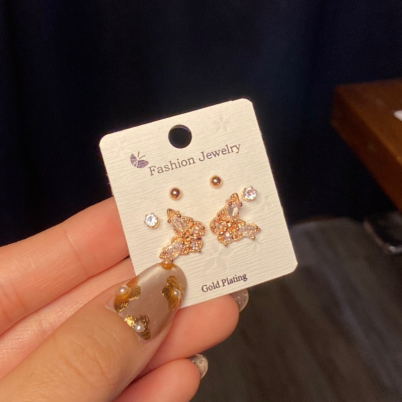 Graceofyou - Rosette Wings Earring - Anting Kupu-Kupu Korea KKV - Anting Wanita Butterfly