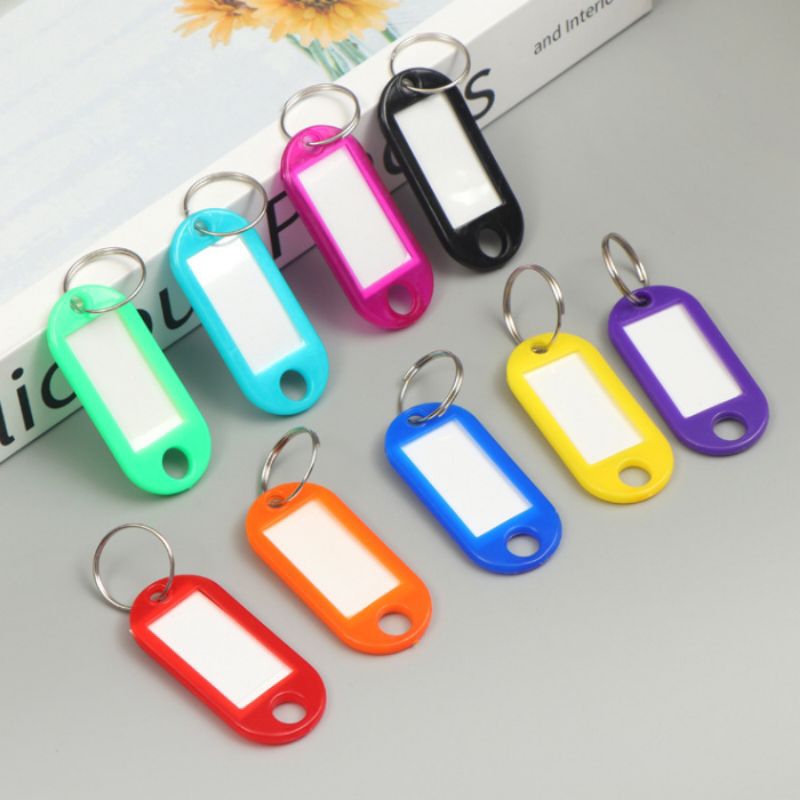 

Name Tag Gantungan Kunci Warna-Warni Label Nama Plastik Keychan Ring Name tag Ganci Colors Random