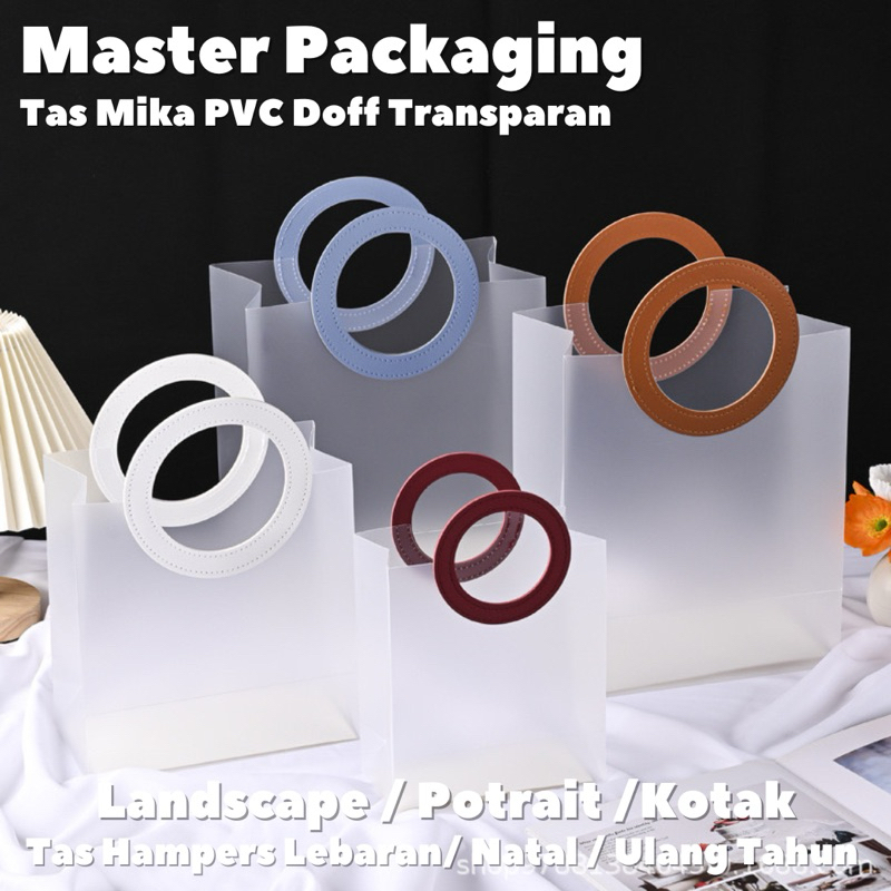 

Tas Mika PVC Doff Transparan Leather Handle Ukuran 21x11x24 GAGANG BULAT (Min 3Pcs)