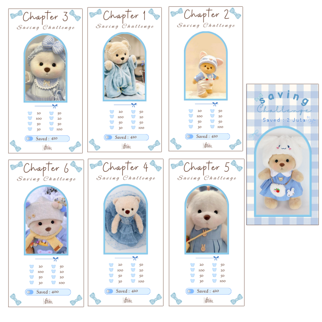 

Saving challenge BLUE BEAR 6 cash envelope tantangan menabung pemula cash envelope laminasi tantangan menabung amplop laminasi