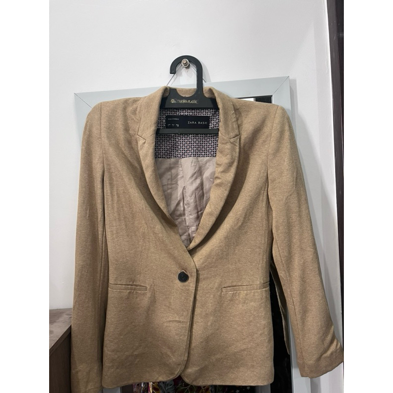 ZARA ORI BLAZER CASUAL/FORMAL Brown coksu coklat muda