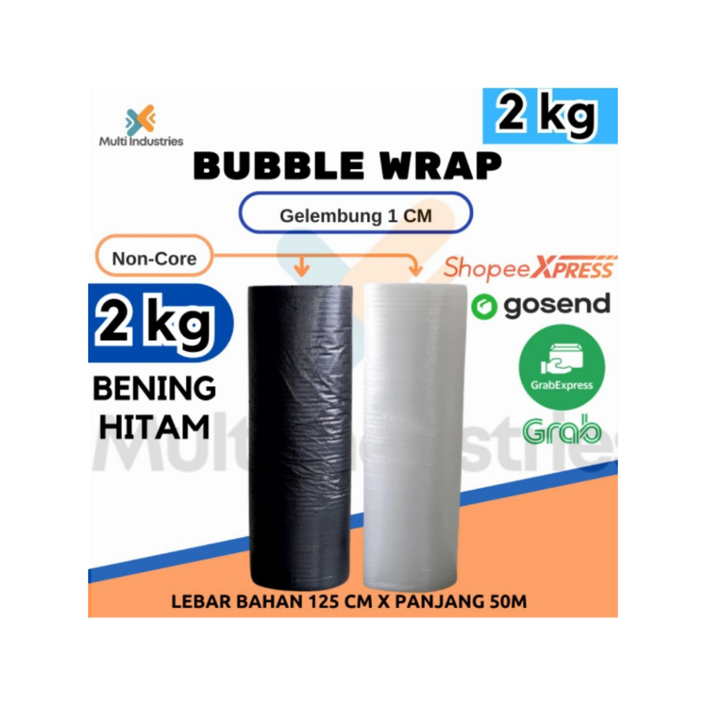 

Plastik Bubble Wrap 2 KG | Bening Hitam Grosir Pabrik