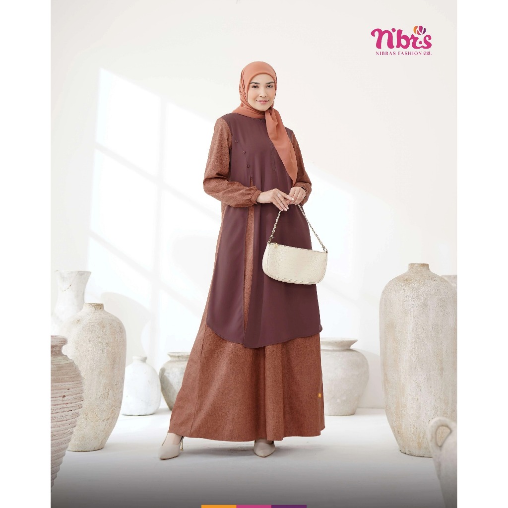 [ SALE ] GAMIS NIBRAS NBRS RESYA 41 TERRACOTTA MERAH BATA ORANGE XS - XXL JUMBO / OOTD KEREN KEKINIA