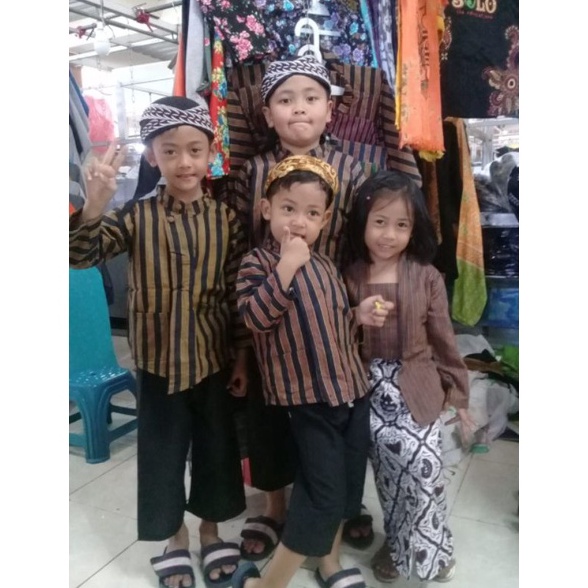 KODE S45H  Luriklarik kebaya lurik anak atasanbaju Surjan atasan anak Baju Adat Jawa Solo Tenun Klat