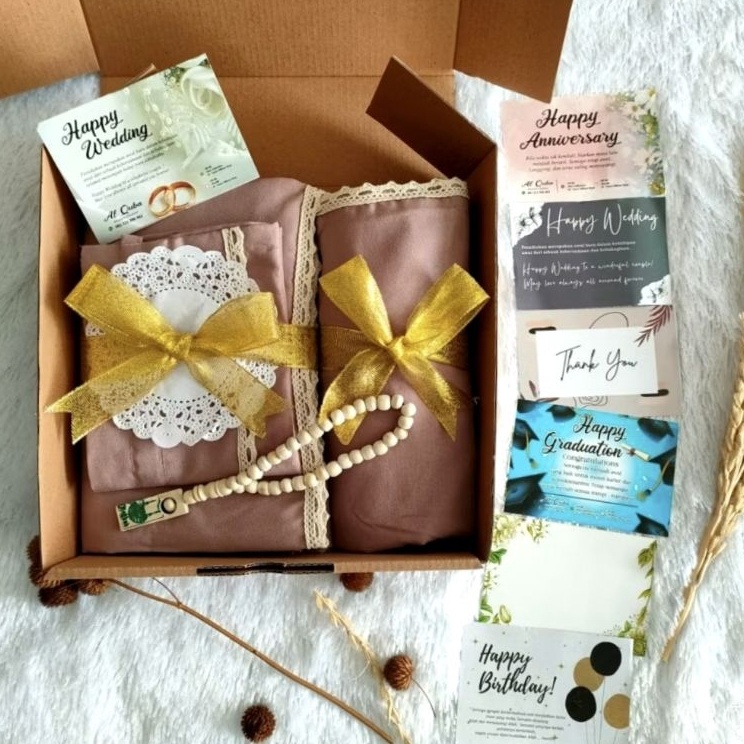 Dijamin Ada  GIFT BOX HAMPERS PREMIUM MUKENA WANITA KATUN DEWASA MUSLIMAH ALAT SHOLAT PEREMPUAN HADI