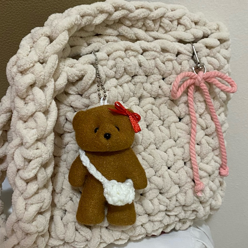 teddy bear keychain bag charm