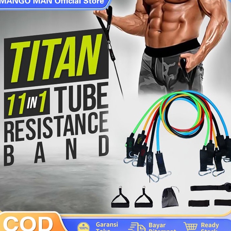 Grosir Hari Ini MANGO MAN Official Shop karet resistance Tali Stretching Pilates Tube Yoga Fitness 1