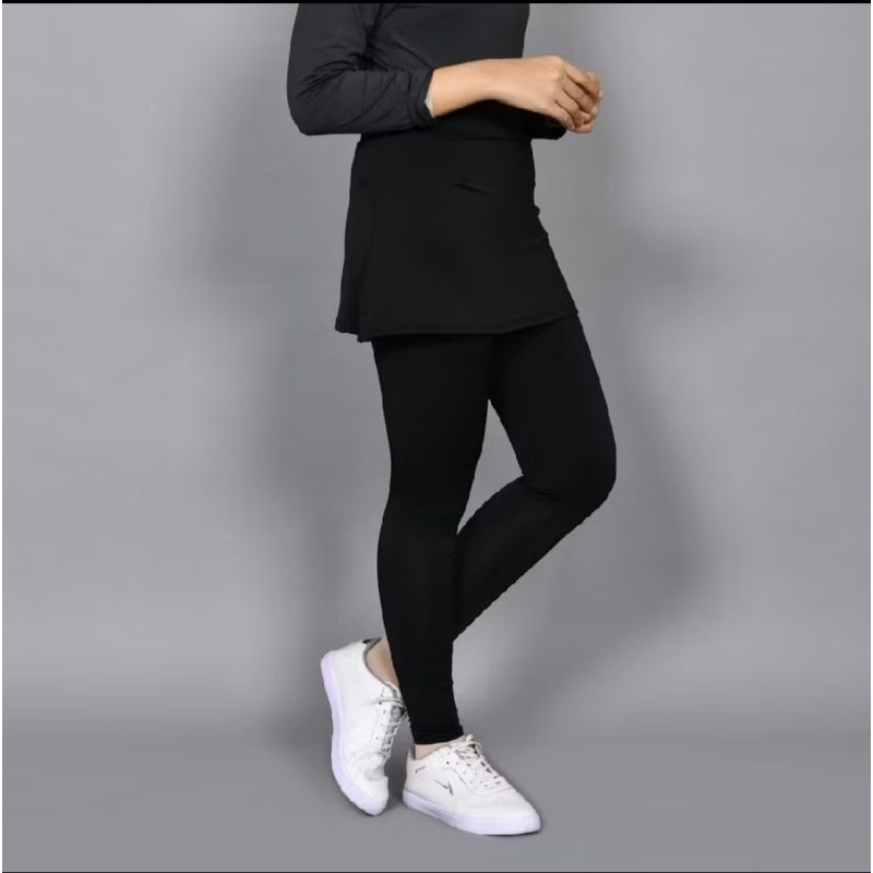 Celana Setelan Legging Leging Lejing Lezing Rok Pendek Olahraga Wanita Sport Muslim