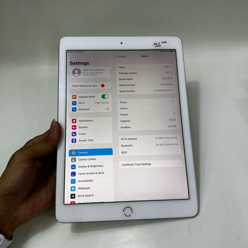 ipad air 2 16gb wifi only