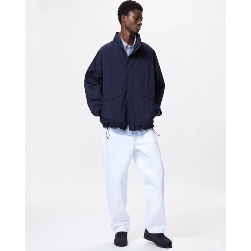 UNIQLO Men Wide Straight Celana Panjang Jeans Pria Lebar Lurus Light Blue