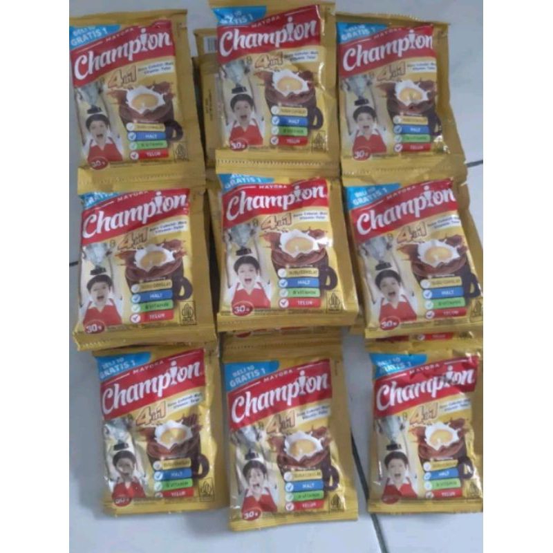 

ENERGEN SUSU COKLAT CHAMPION 1 renceng 10 SACHET (GRATIS 1 SACHET SETIAP PEMBELIAN 1 RENCENG)