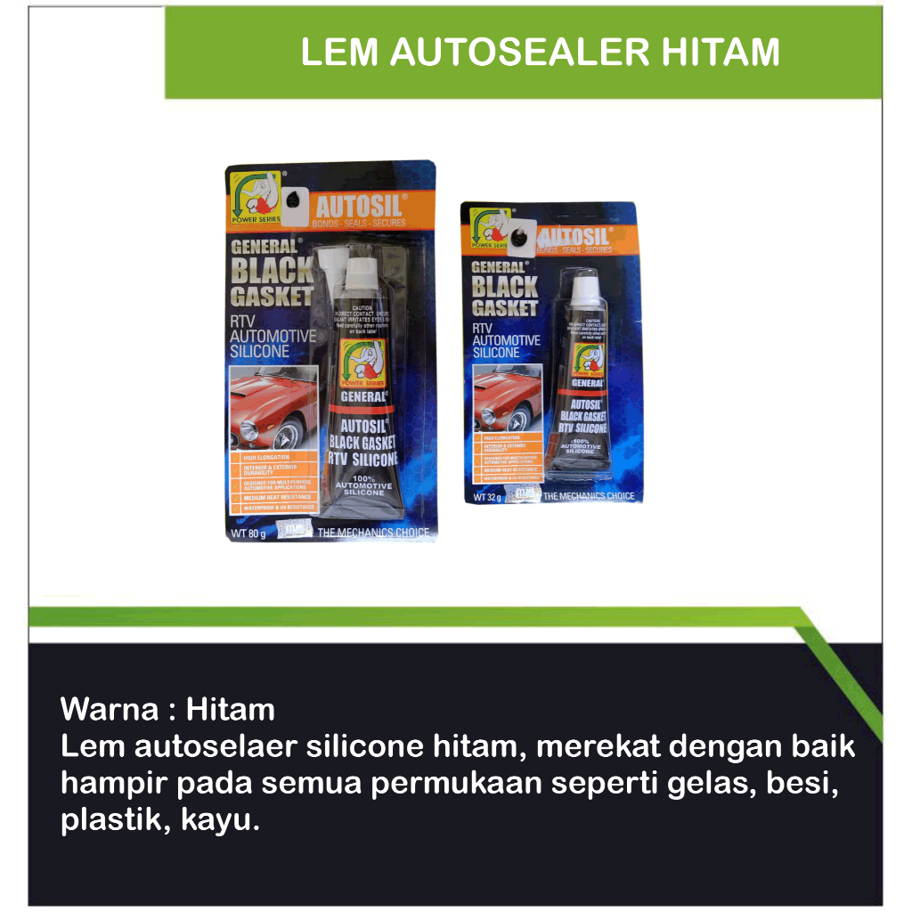 Lem Autosealer Hitam  / Autosealer Silicone/Lem Silikon