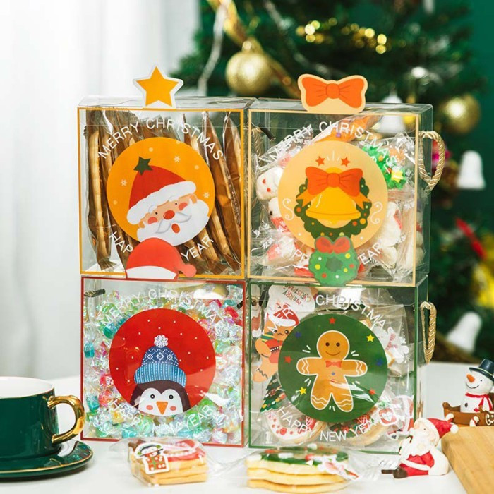 

4 Pcs Box Christmas Kotak Mika Natal Kado Gift Souvenir Xmas Ukuran 14 x 7 x 14cm