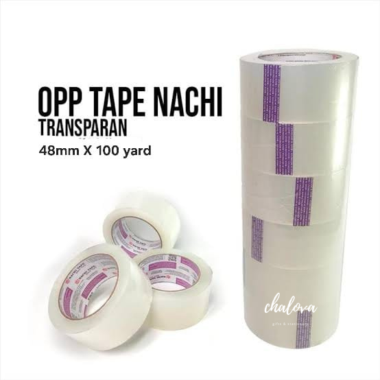 

[SLOP] LAKBAN BENING NACHI OPP/ SELOTIP TRANSPARAN 48 MM X 100 YARD ISI 6 PCS