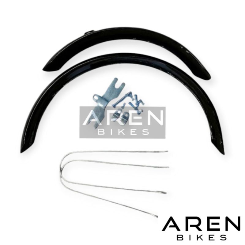 SPAKBOR SEPEDA 16 INCH FENDER SELI LIPAT MINI MINION RING 16" MUDGUARD HITAM BESI SLEBOR DEPAN BELAK