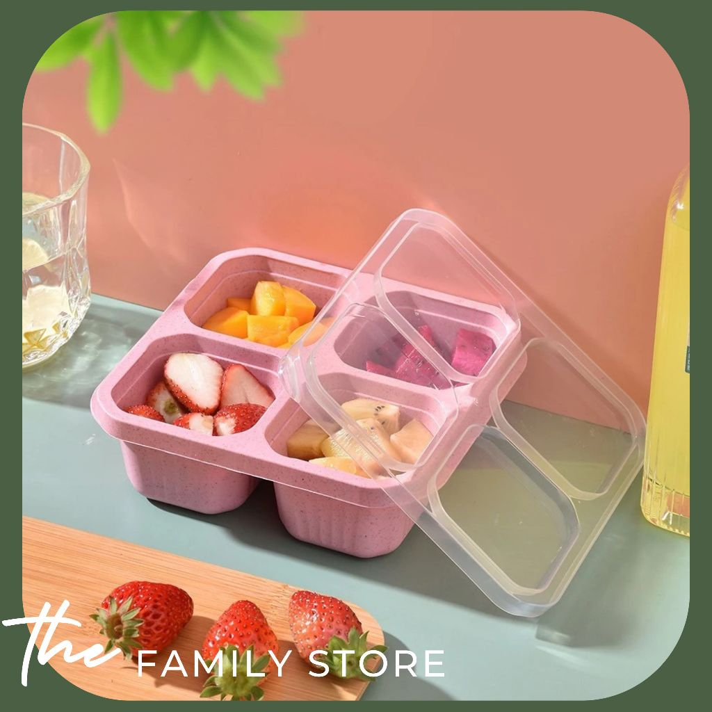 Kotak Makan 4 Sekat / Kotak Makan Lunchbox Plastik
