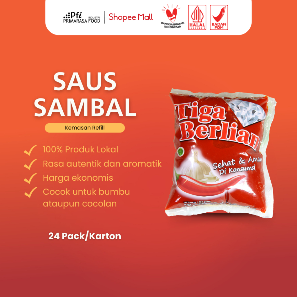 

Saus Pedas Tiga Berlian Refill 600 gram