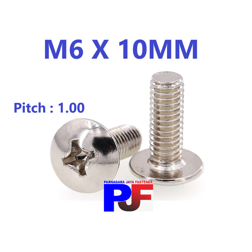 Baut JT Stainless M6x10 / Baut Payung Stainless / JT SS M4x10