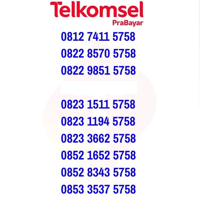 Simpati AS Loop Seri 5758 Maju Mapan Kartu Perdana Nomor Cantik Telkomsel