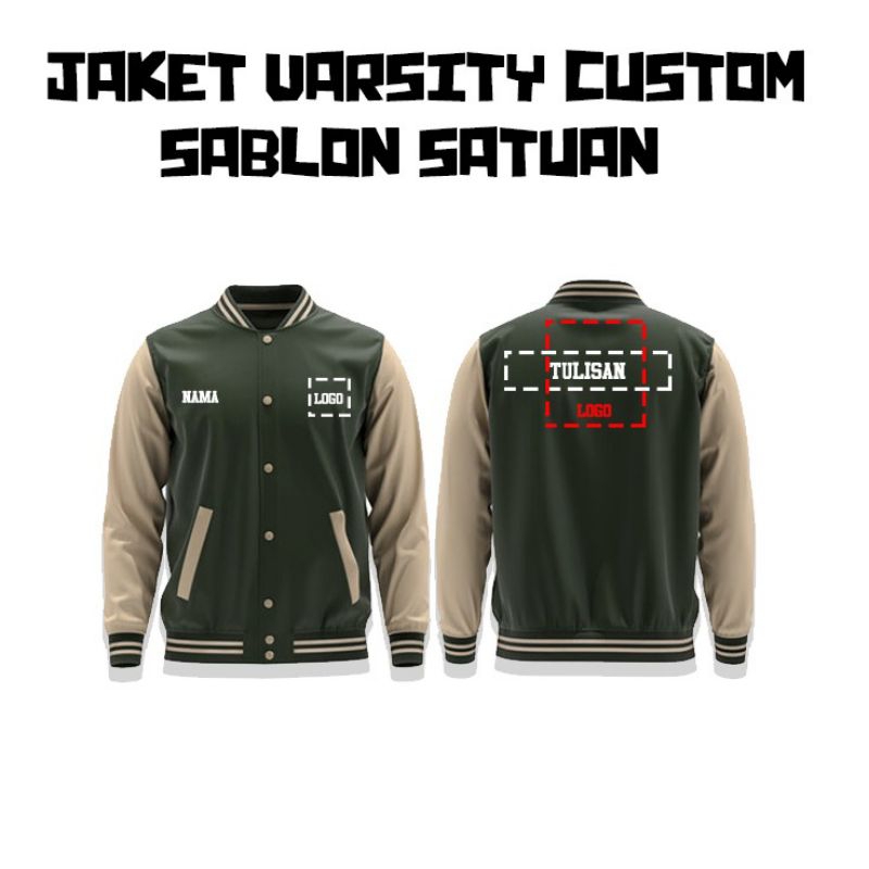 Jacket Varsity Custom Sablon Satuan