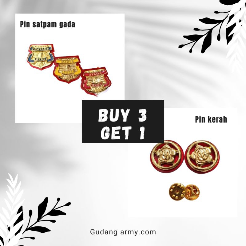 harga promo buy3 get1 (satpam gada Pratama madya utama + pin kerah)