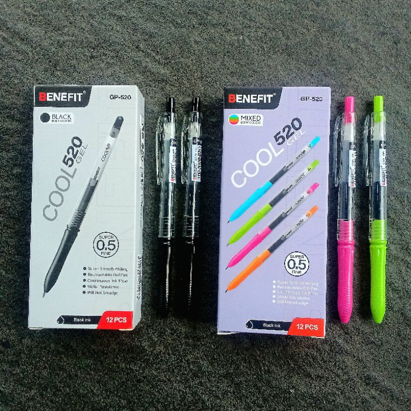 

Pulpen Gel Pen Benefit Cool GP-520 0.5mm ( 12 Pcs ) [ Original ]