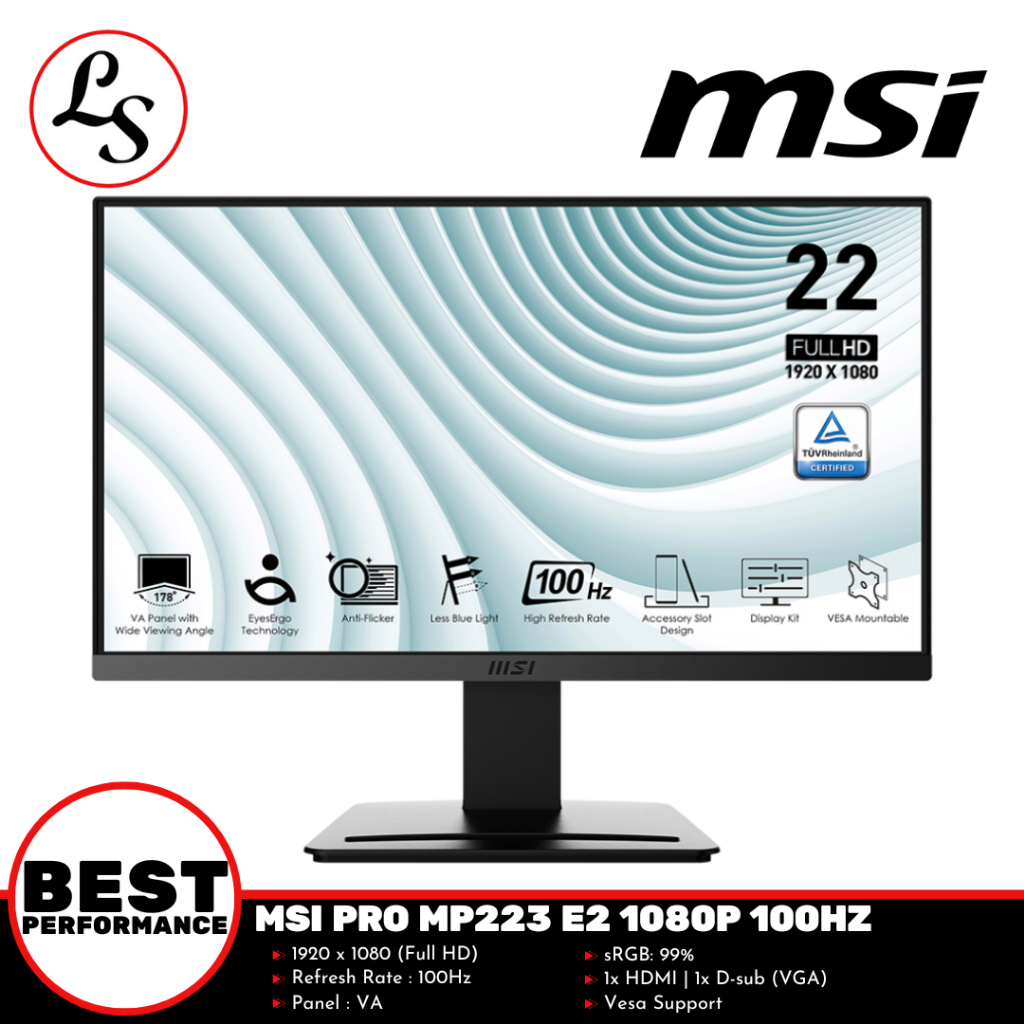 MSI MONITOR PRO MP223 E2 1080P 100Hz