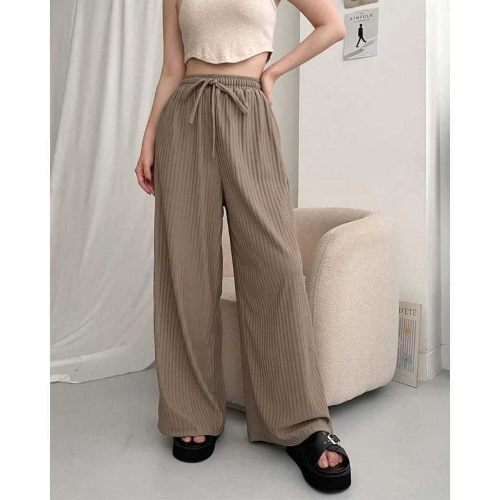 Kulot Knit Tebal Premium Tali serut/Kulot Knit Highwaist Terbaru/Celana Kulot Knit