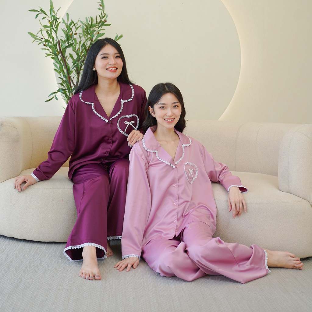 Zaina - Piyama One Set Long Sleeve Able - Baju Tidur Wanita Lengan Panjang