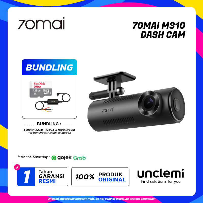 70mai M310 Dash Cam - Kamera Dashboard 2K QHD dengan Kontrol Suara