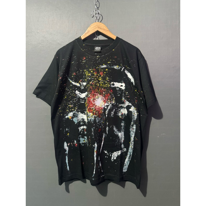 STUSSY BLACK STAR LUMINARY TEE PRODUCED BY MADLIB ORIGINAL SECOND USED SECONDARY BEKAS ORI STUSSY IN