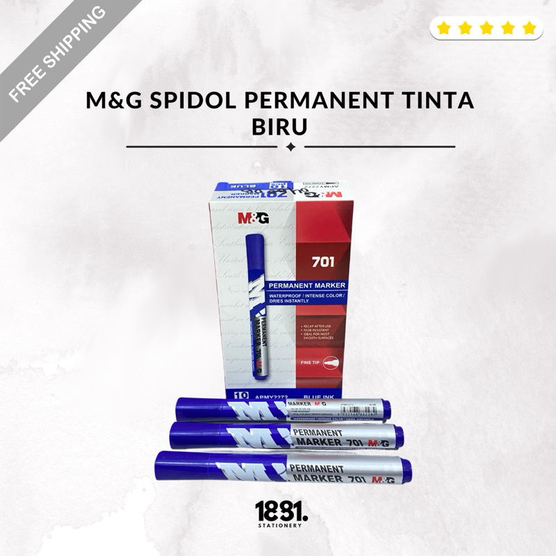 

Spidol M&G Permanent Tinta Biru 1 Pack 10 | Kualitas Super Premium