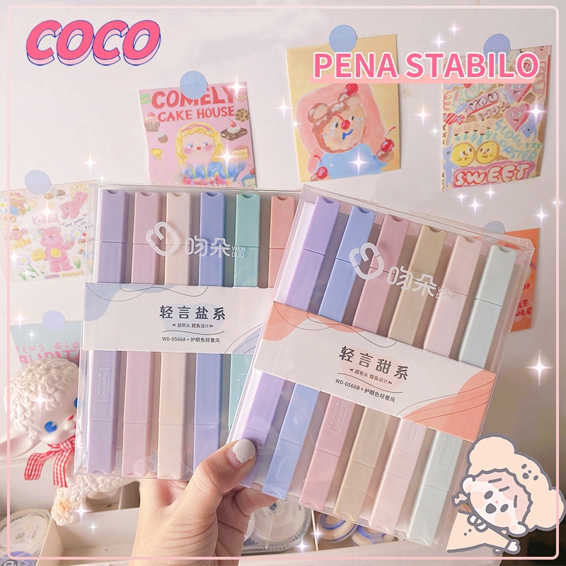 

Stabilo Pastel 1 Set/highliter stabillo warna/stabilo isi 6 warna pastel/pena stabilo - coco_market
