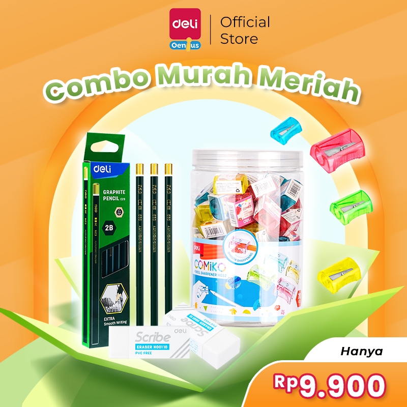 

Deli Pensil 2B 1 pak 12 pcs Graphite Pencil Gratis Rautan Penghapus EC29 + EH032 + EH00110