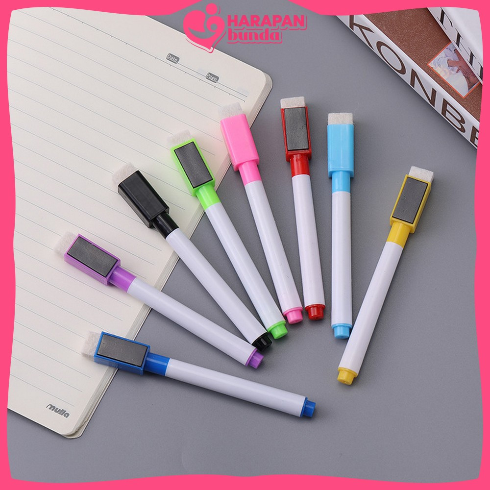 

Spidol Warna Warni Wipe And Clean Kecil / Spidol Magnet Mini Papan Tulis White Board dengan Penghapus Harapan Bunda A27