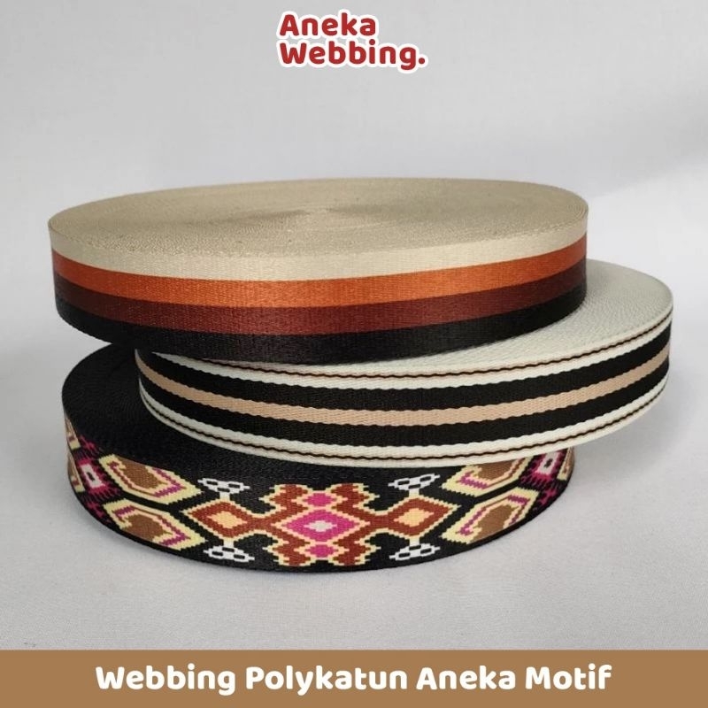 Webbing Polykatun 3.8 cm Aneka Motif #2