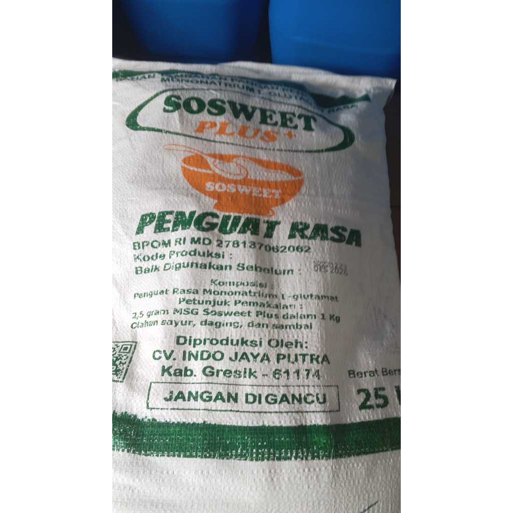 

MSG Sosweet Plus 25kg / Monosodium Glutamate Plus 25kg