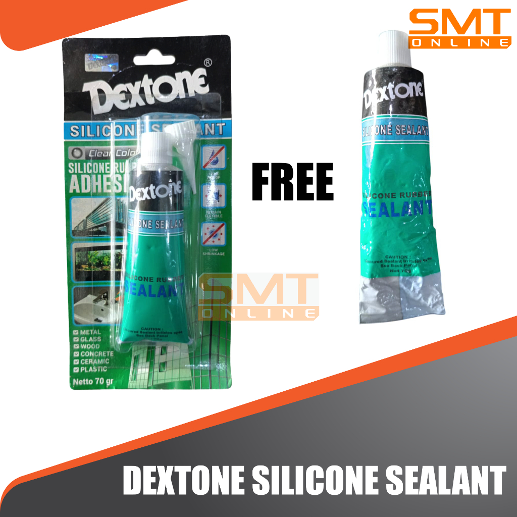 

Lem Kaca / Akuarium / Lem Silicone Adhesive DEXTONE Bening Tranparent Besar 70 gram