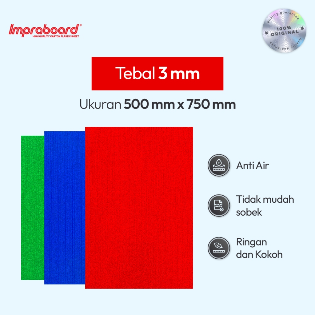 

Impraboard Tebal 3 mm ukuran 500 x 750 mm