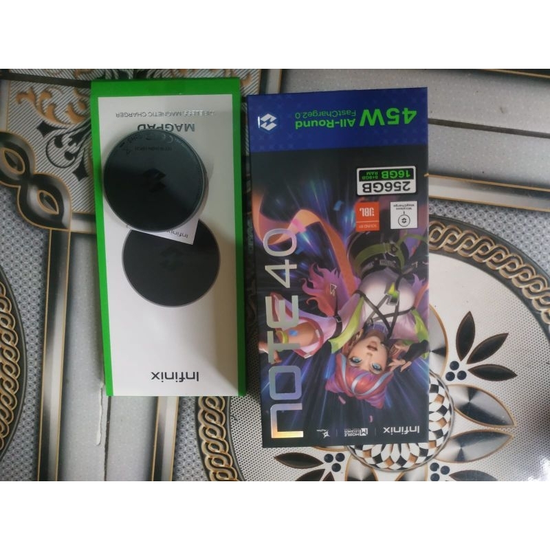 box kardus hp infinix note 40 +charger werles