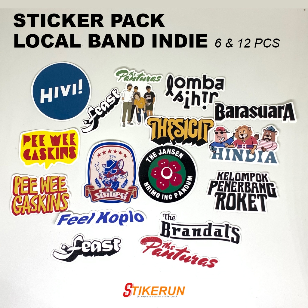 

Stiker Pack Logo Band Lokal Untuk Laptop, Tumbler, Motor dan Mobil Bahan Sticker Vinyl Anti Air