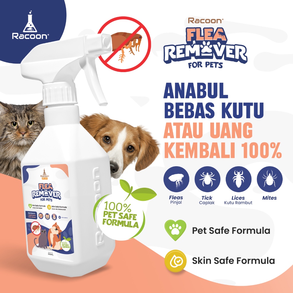 Racoon Flea Remover Spray Kutu Anjing Kutu Kucing Natural Base