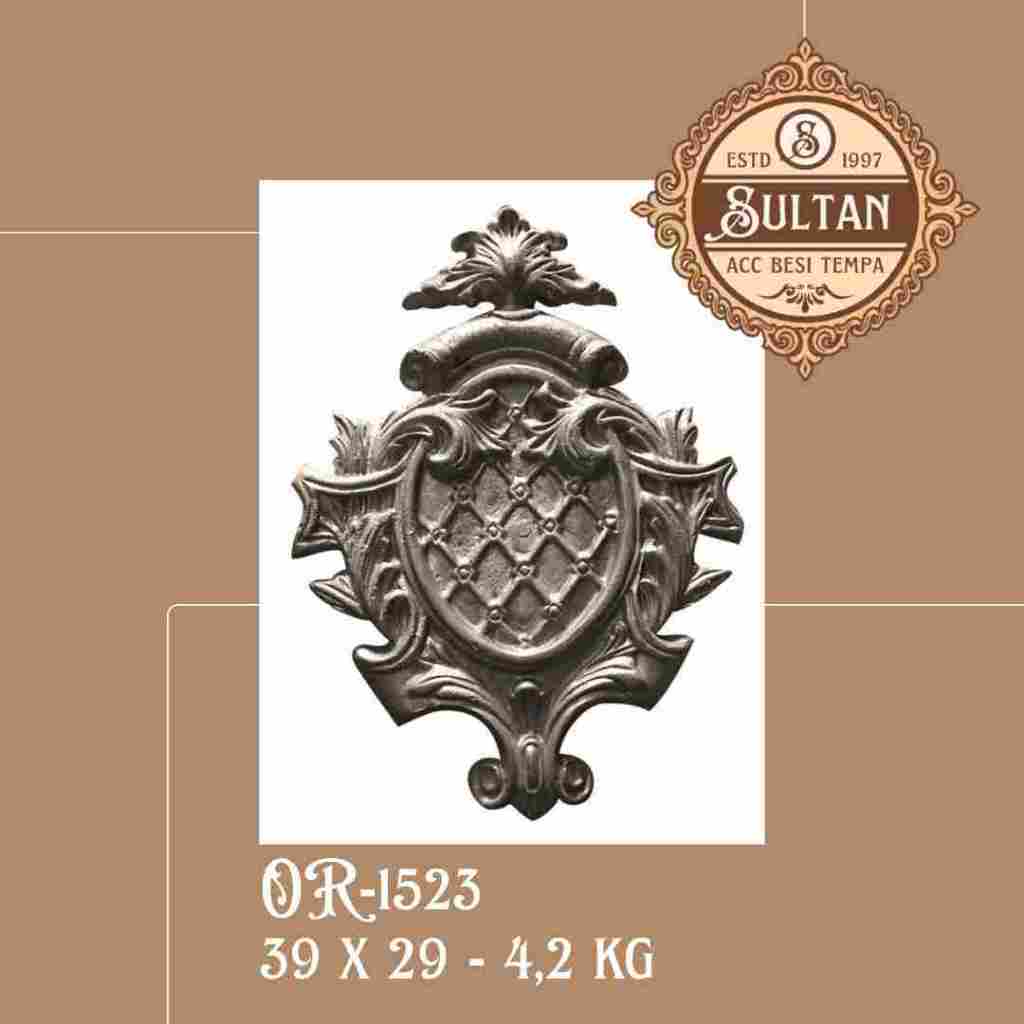 Sultan Besi Tempa / OR-1523 / Ornamen Daun Besi Tempa / Ornamen Pagar Besi Klasik / Aksesoris Besi T