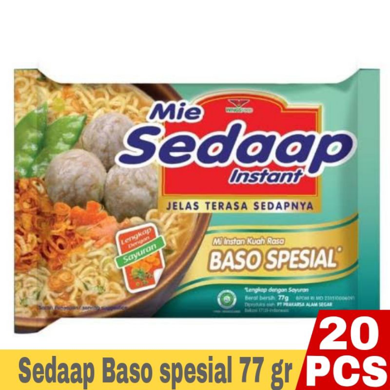 

Sedaap Mie Instant Baso Spesial 77G isi 20 Pcs