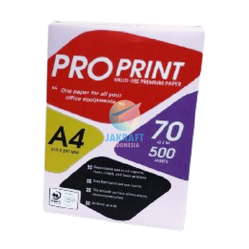 

(500 Lembar) Kertas HVS A4 70 Gsm Gram PRO PRINT Copy Copier Paper dari Sinar Dunia Seperti PaperOne | RIM